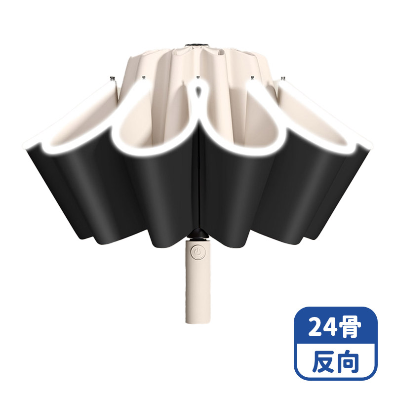 【咪咪購物】VID 雨傘 折疊傘 24骨｜自動反向｜梧桐米｜開車族必備, , large