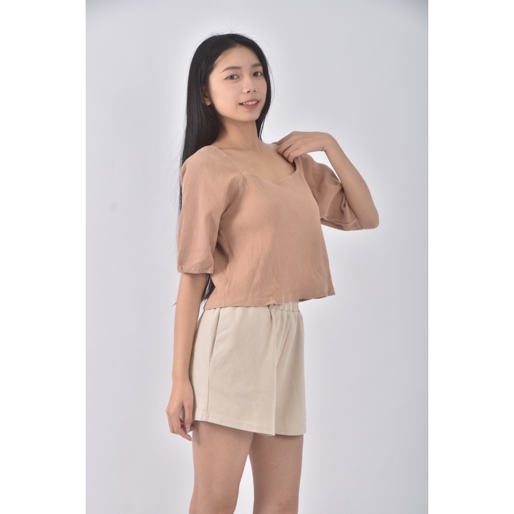 (S) k c studio質感棕色短袖上衣二手衣, , large