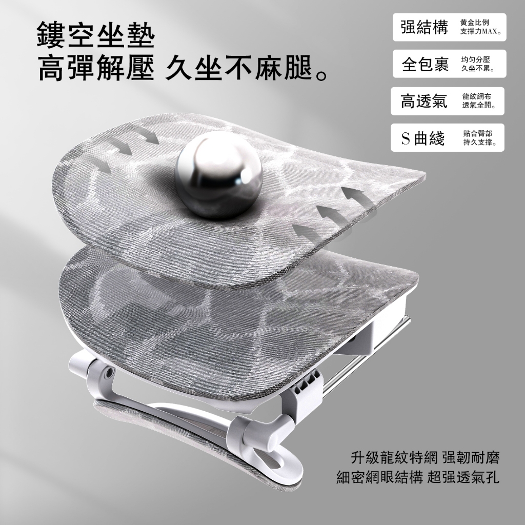 [C&D]舒壓艙人體工學椅-質感灰, , large