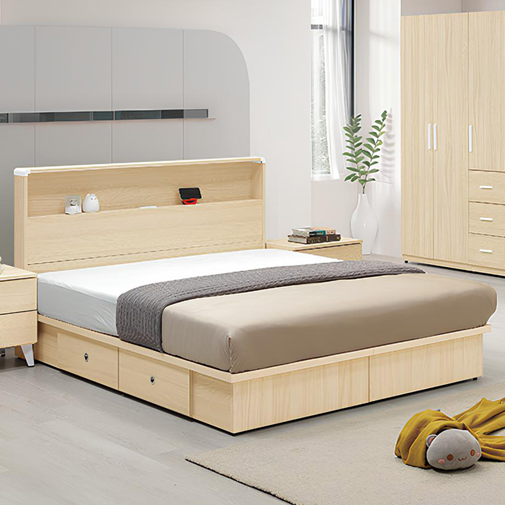 【Hampton 漢汀堡】丹洛5尺四抽床組, , large