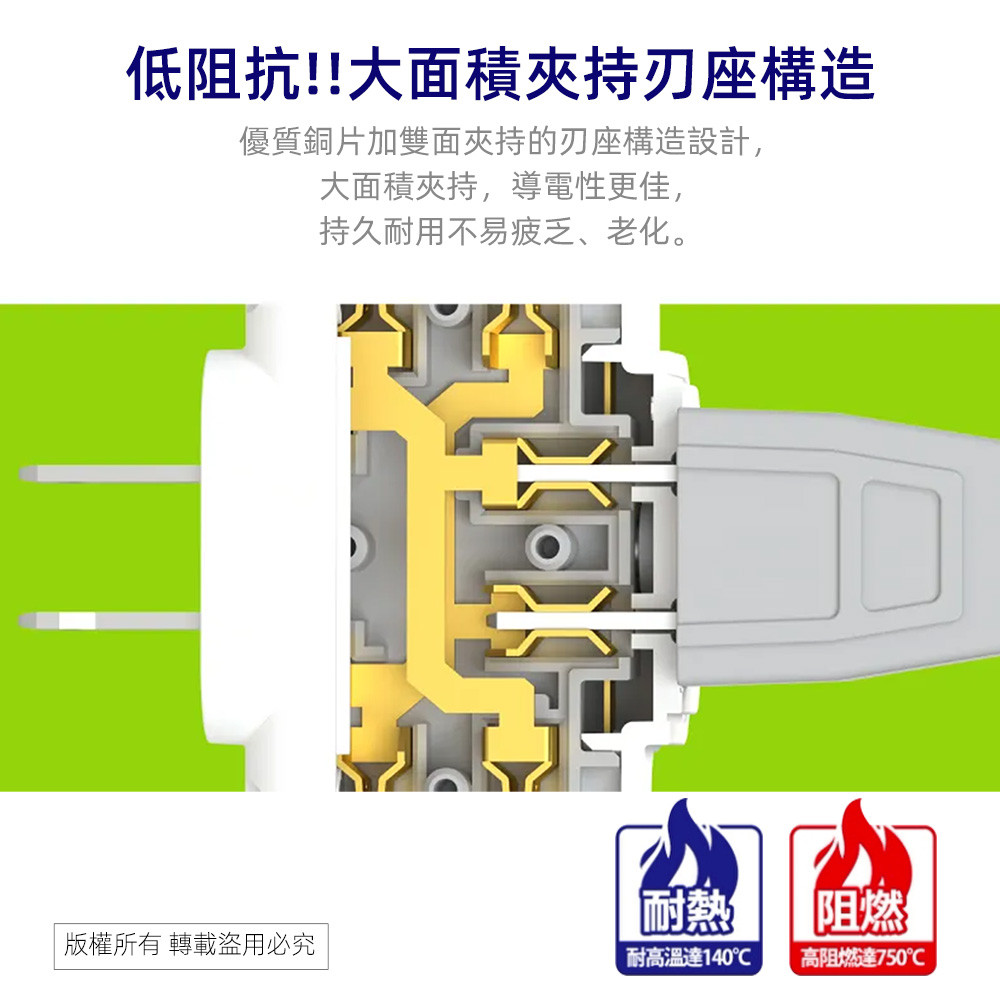 SUPER&CELL 3 plug 3 turn 2 small wall plug SNB642, , large