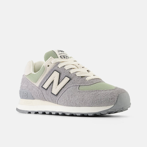 Kixpress-New Balance 女 休閒鞋 運動 經典 復古 B楦 NB 574 緩震 麂皮 石板灰 綠 [WL574GA2], , large