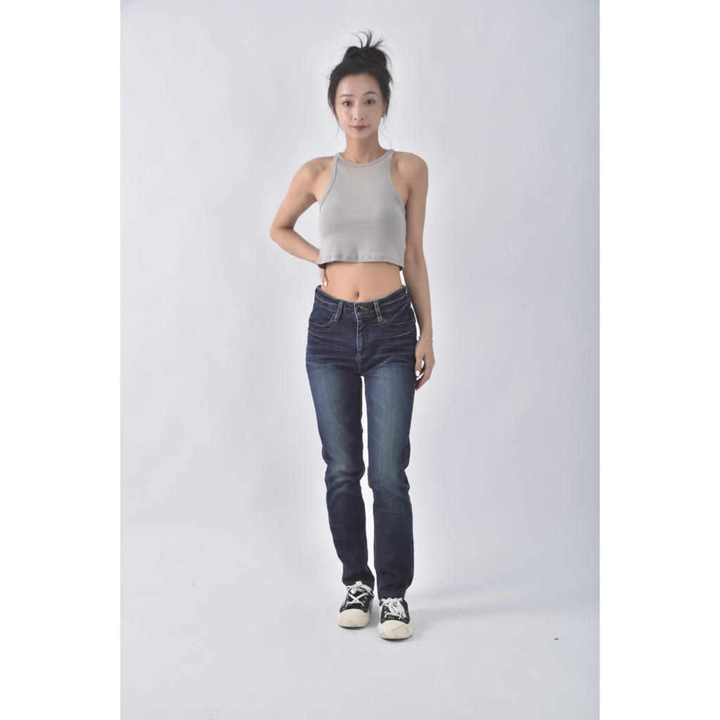 (M) 丹寧牛仔簡約藍色長褲二手衣, , large