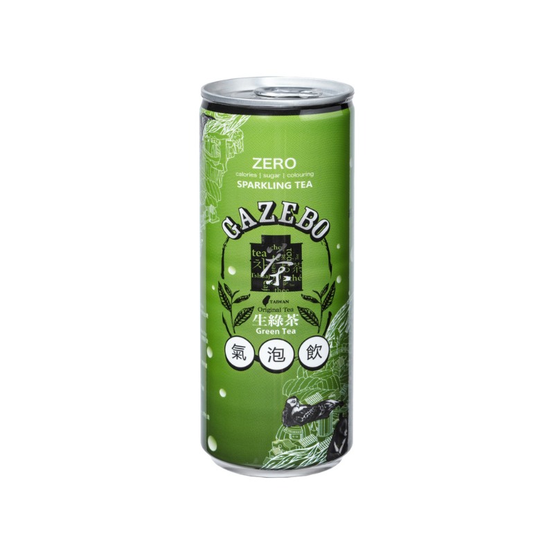 GAZEBO 生綠茶氣泡飲235mlX24罐 健康飲品 無糖 無色素 零卡 自然鮮甜 台灣製造, , large