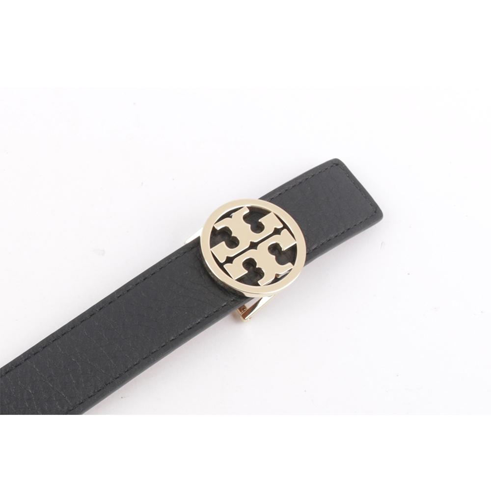 Tory Burch Miller 素面皮革寬2.5cm雙面可用皮帶/黑色/焦糖色/S, , large