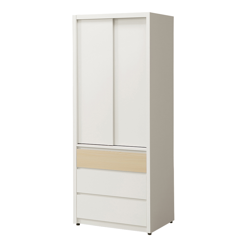 【唯熙傢俱】羅伊原木雙色2.6尺抽屜衣櫃, , large