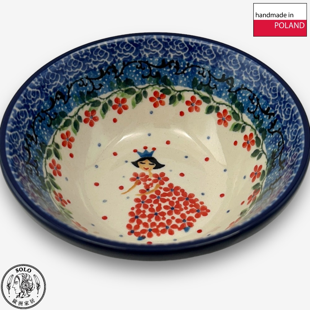 【SOLO Vintage】CA Polish Pottery 12cm Small Bowl Sauce Dish Dessert Bowl Ice Cream Bowl Pudding Bowl Red Princess Series, , large