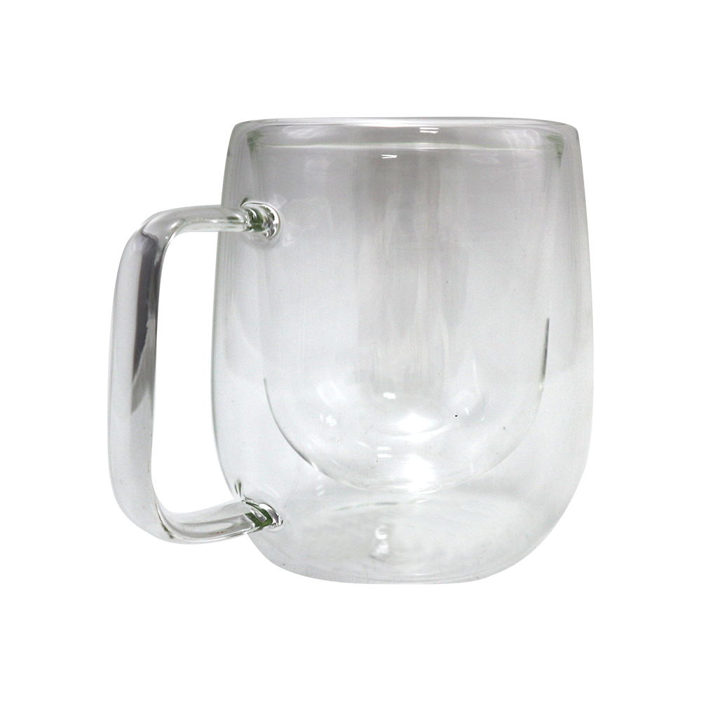 iBonjour玻璃雙層手把杯-300ml-2入