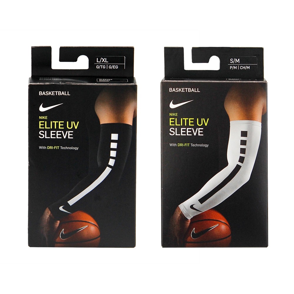 NIKE PRO ELITE 臂套 2.0 籃球臂套 防曬 單車袖套 抗UV DRI FIT 單入裝 N0003146, 127 白, large
