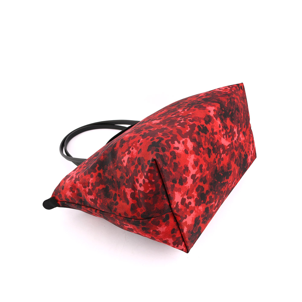 LONGCHAMP Le Pliage Neo 號長把迷彩厚款尼龍肩背包/紅色迷彩, , large