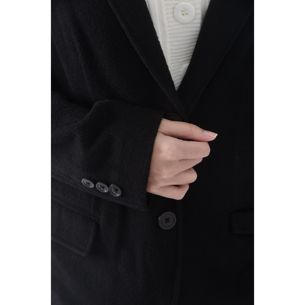 (2XL) lativ質感黑色外套二手衣, , large