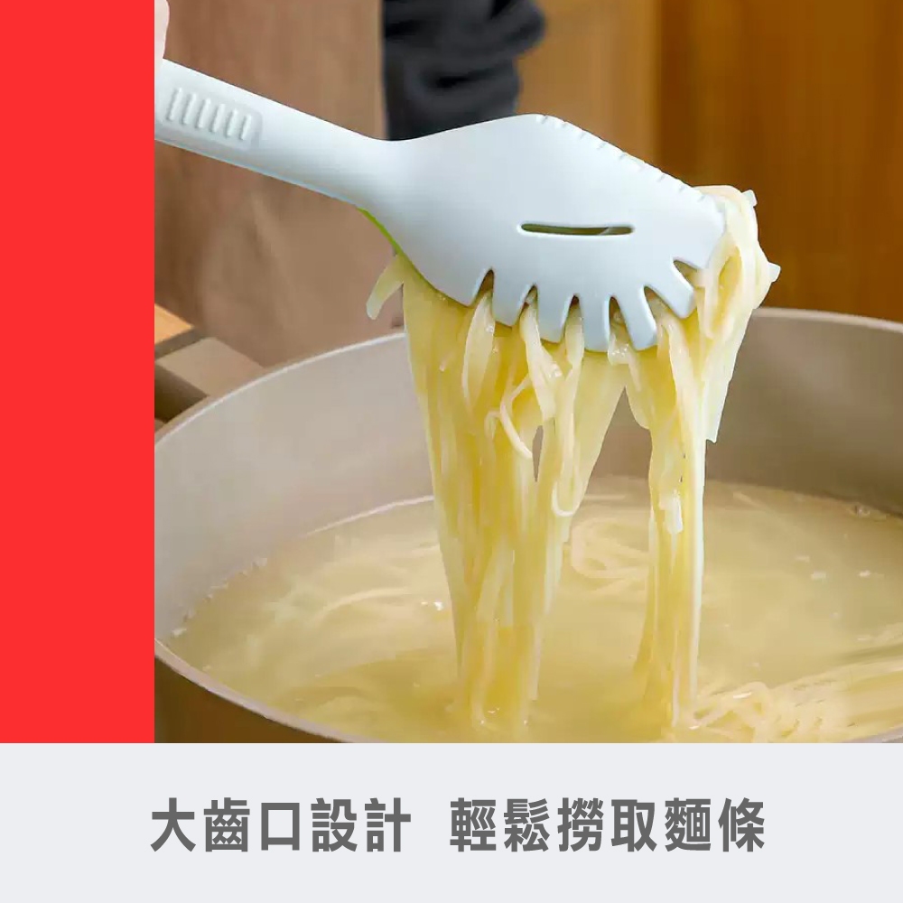 【美國MotherGoose 鵝媽媽】三合一超耐熱 紅黑矽膠食物料理夾20cm, , large