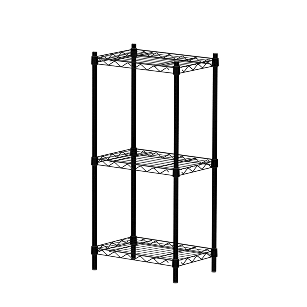 KIWISH 43x28x60H Black 3-Tier Wire Shelving Unit | Heavy Duty Metal Storage Rack | Made in Taiwan, Free Shipping, , large