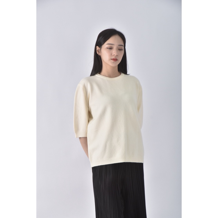 (L) 【房業涵私服】serissa素色白色毛衣二手衣, , large