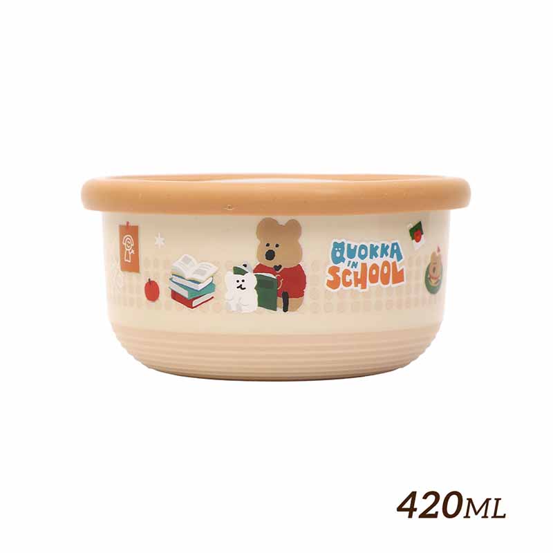 『HOUSUXI‧舒希』DINOTAENG 校園系列-不鏽鋼雙層隔熱碗420ml(A3), , large