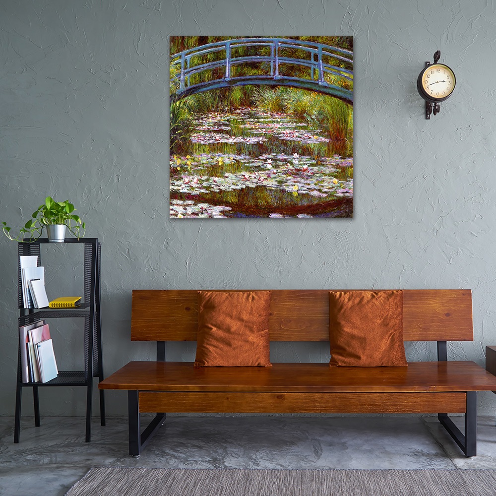 【御畫房】睡蓮 國家一級畫師手繪油畫80×80cm(VF-175), , large