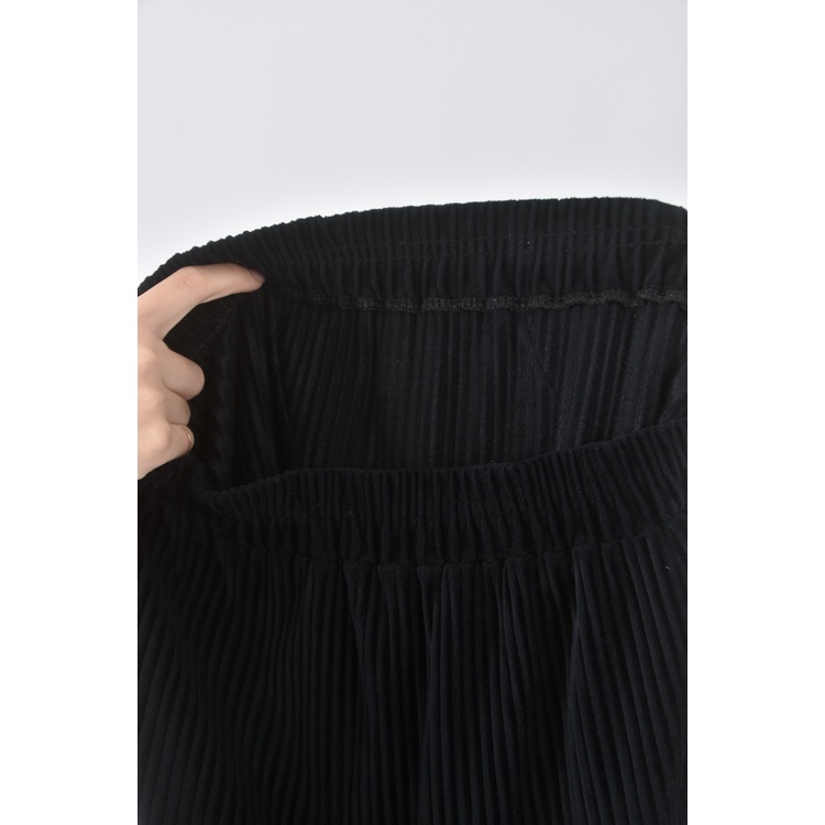 (XL) 燈芯絨黑色長裙二手衣, , large