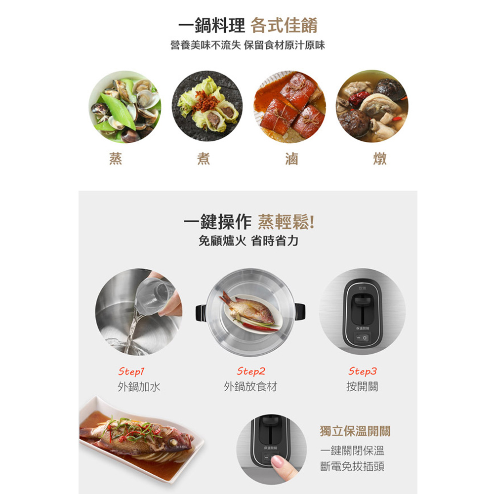 TATUNG大同 6人份全不鏽鋼配件電鍋 TAC-06R-MM, , large