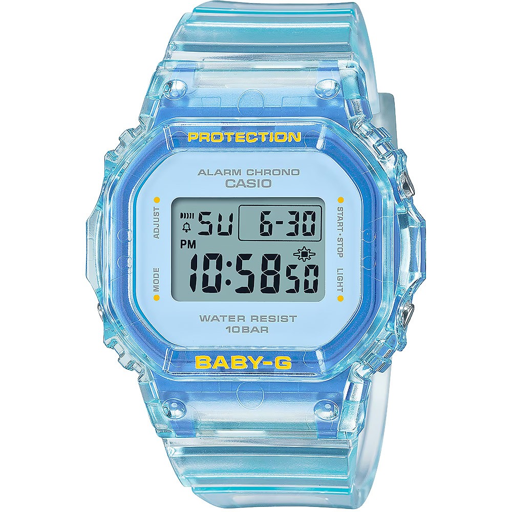 CASIO 卡西歐 BABY-G 夏季透明方形女錶電子錶 BGD-565SJ-2, , large