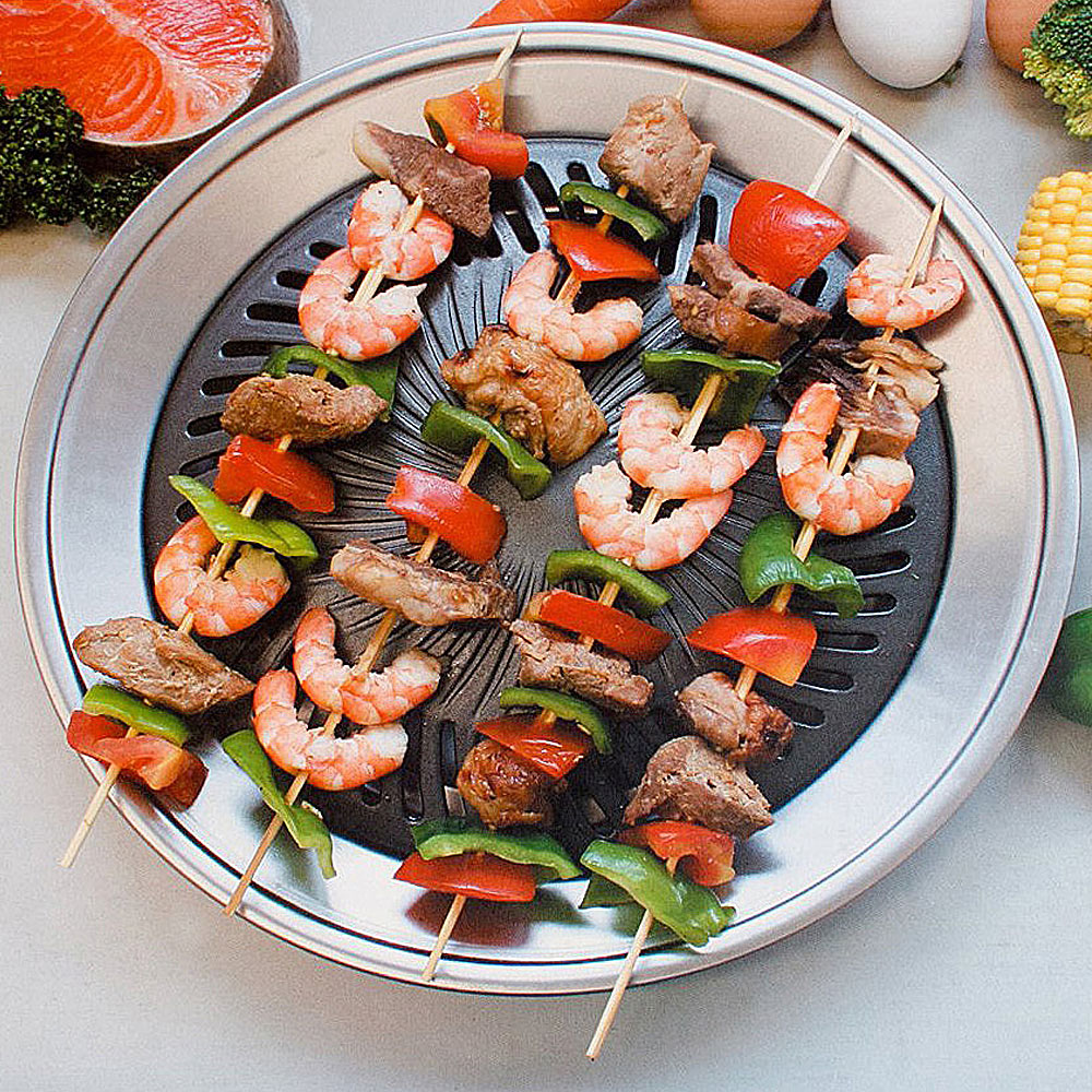 GS MALL 台灣製造 超導熱不鏽鋼燒烤盤 燒烤盤 不鏽鋼烤盤 燒烤盤 烤肉盤 煎盤 烤盤 超導熱烤鍋 不沾烤鍋