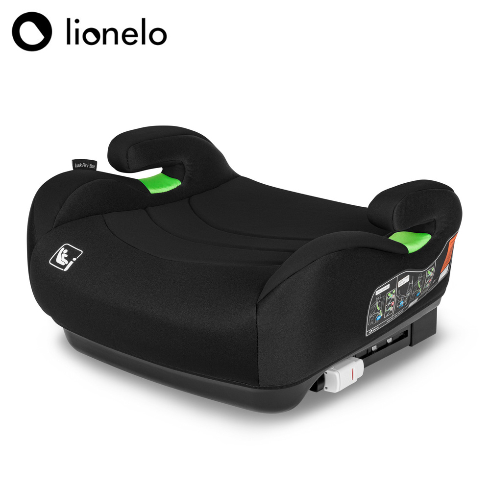 【Lionelo】 Luuk Fix i-Size 3~12歲ISOFIX增高輔助汽座(碳纖黑), , large