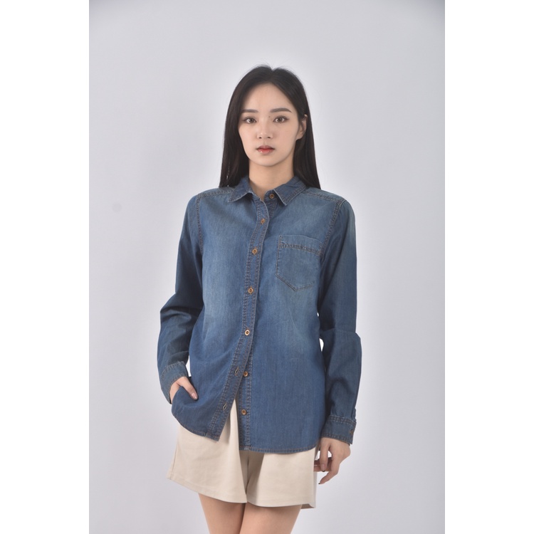 (S) mayson grey丹寧牛仔棉質純棉藍色長袖上衣二手衣, , large