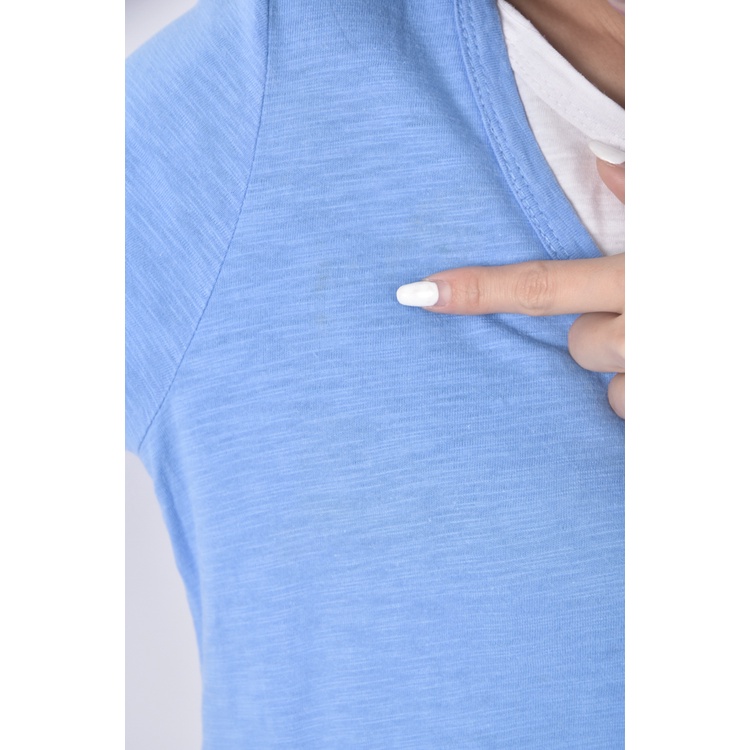 (S) collection j 3質感棉質純棉藍色長袖上衣二手衣, , large