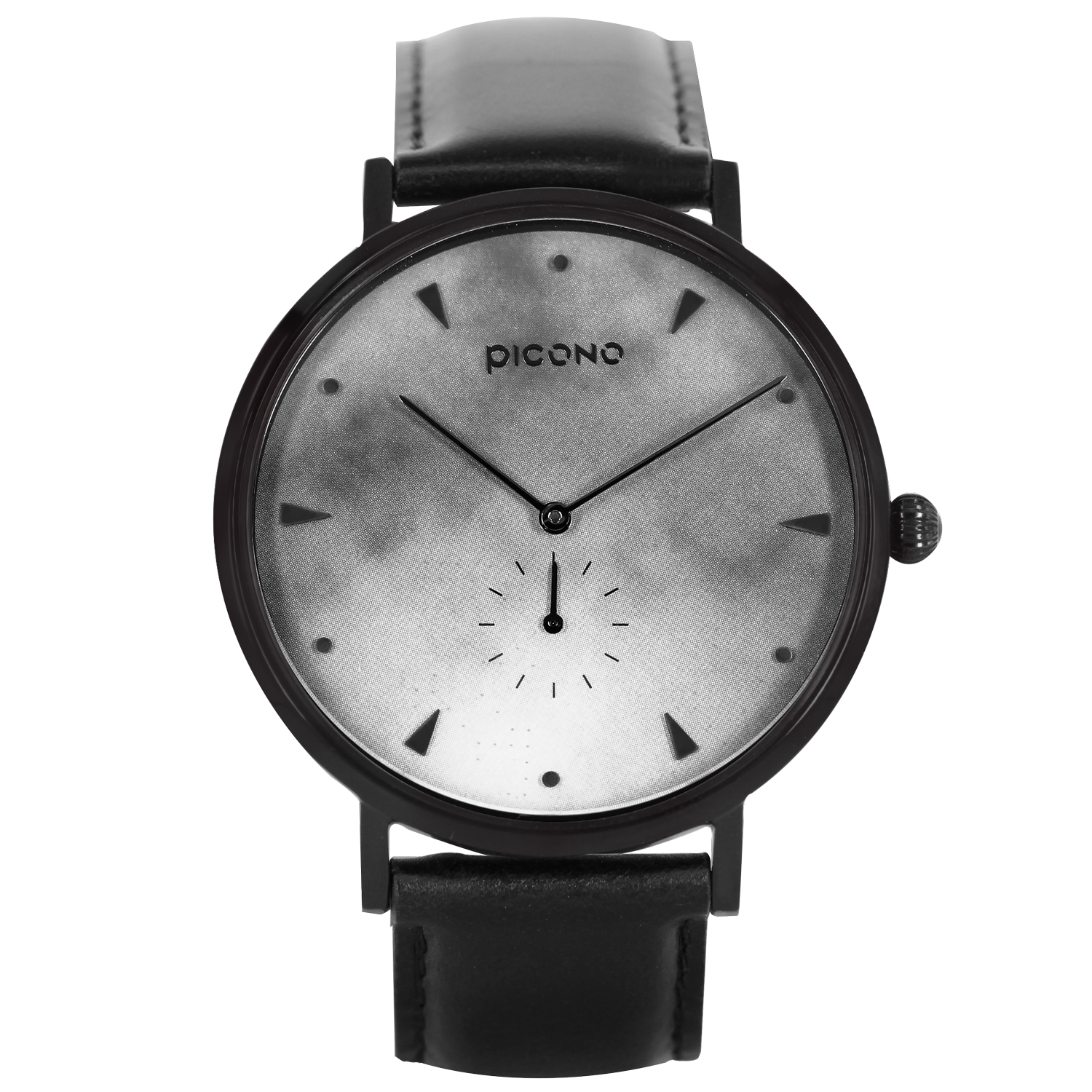 【PICONO】A week collection black leather strap watch-Gray / AW-7607, , large