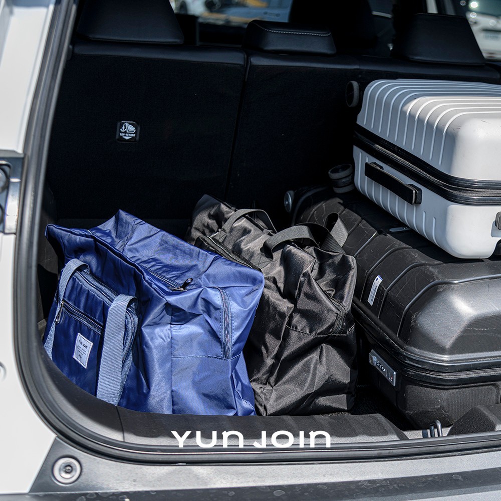 【YUNJOIN】可收納 輕量摺疊旅行拉桿袋-黑色 收納包 拉桿袋 行李袋 耐用 防潑水 旅行袋 登機包 託運行李 旅行包, , large
