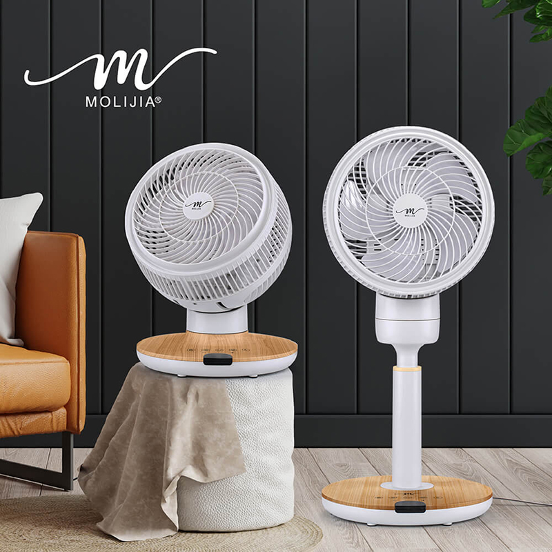 【MOLIJIA】M186 Fully Automatic DC Inverter Brushless Circulating Fan - 9-inch Floor Standing Type / DC Energy Saving Fan - White Wood Grain, , large
