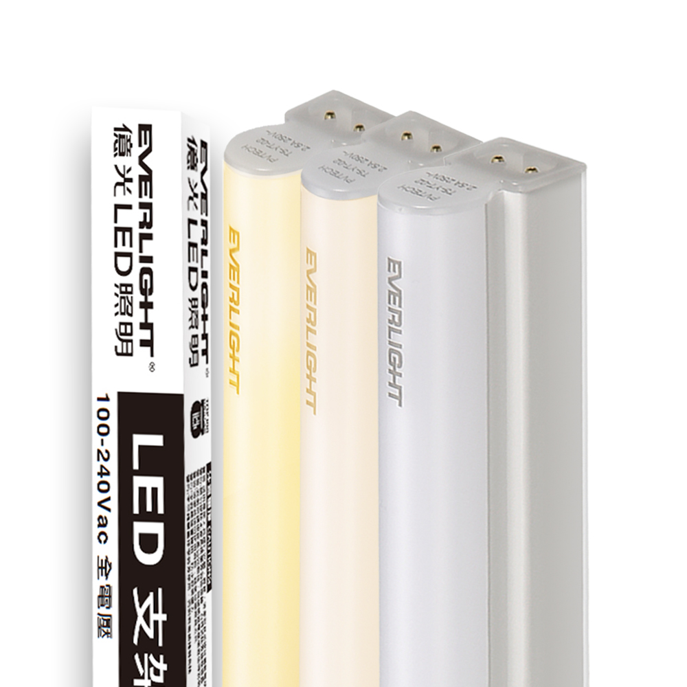 Everlight億光 4入組 二代 1呎 LED 支架燈 T5 層板燈(白光), 白光, large