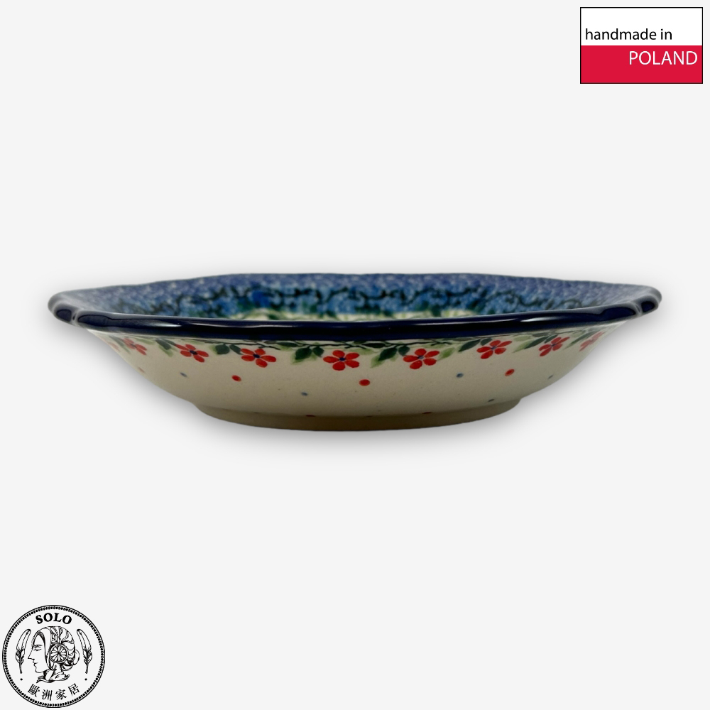 【SOLO Vintage】CA Polish Pottery 16.5cm Deep Plate Red Princess Series , , large
