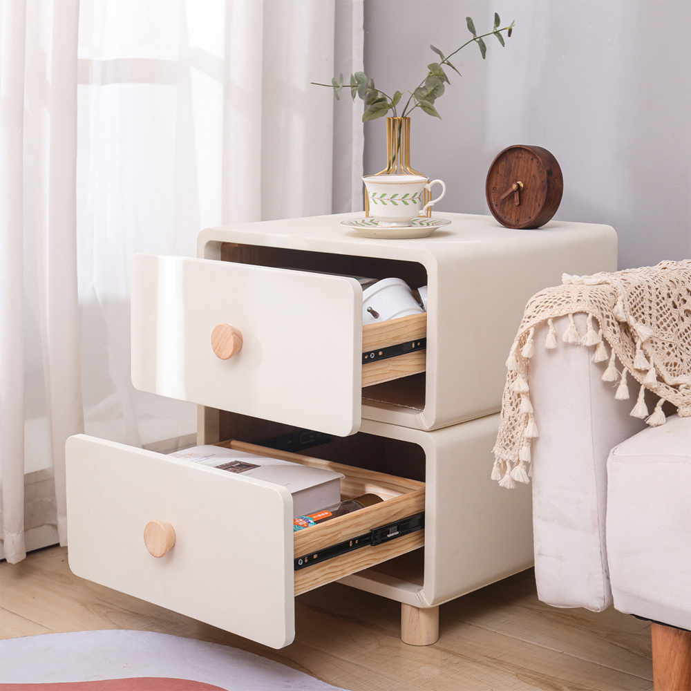 【AOTTO】簡約風免安裝實木雙層床頭櫃(FT-005), , large