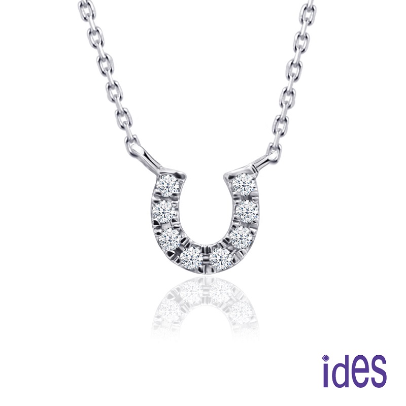 [ides愛蒂思] 成年禮 生日禮 日系輕珠寶OL系列設計款14K金鑽石項鍊鎖骨鍊/幸運馬蹄, , large