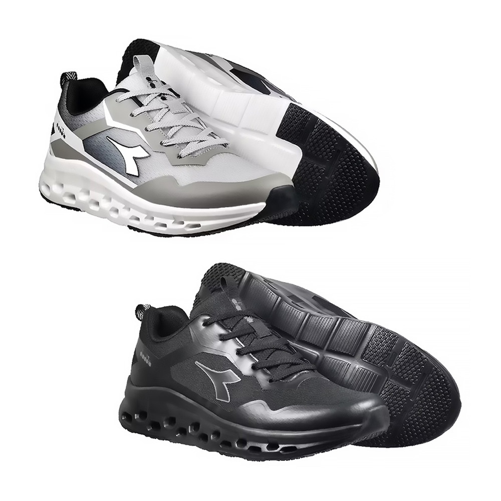 DIADORA迪亞多那 時尚休閒運動鞋 男運動鞋 男鞋 休閒鞋 寬楦 輕量 透氣 吸震 緩衝 足弓支撐 氣墊鞋墊 灰 黑, , large