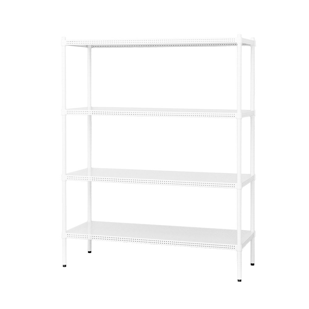 【Y HOUSE】120x45x150cm perforated plate four-layer shelf perforated plate shelf iron rack - paint white, , large