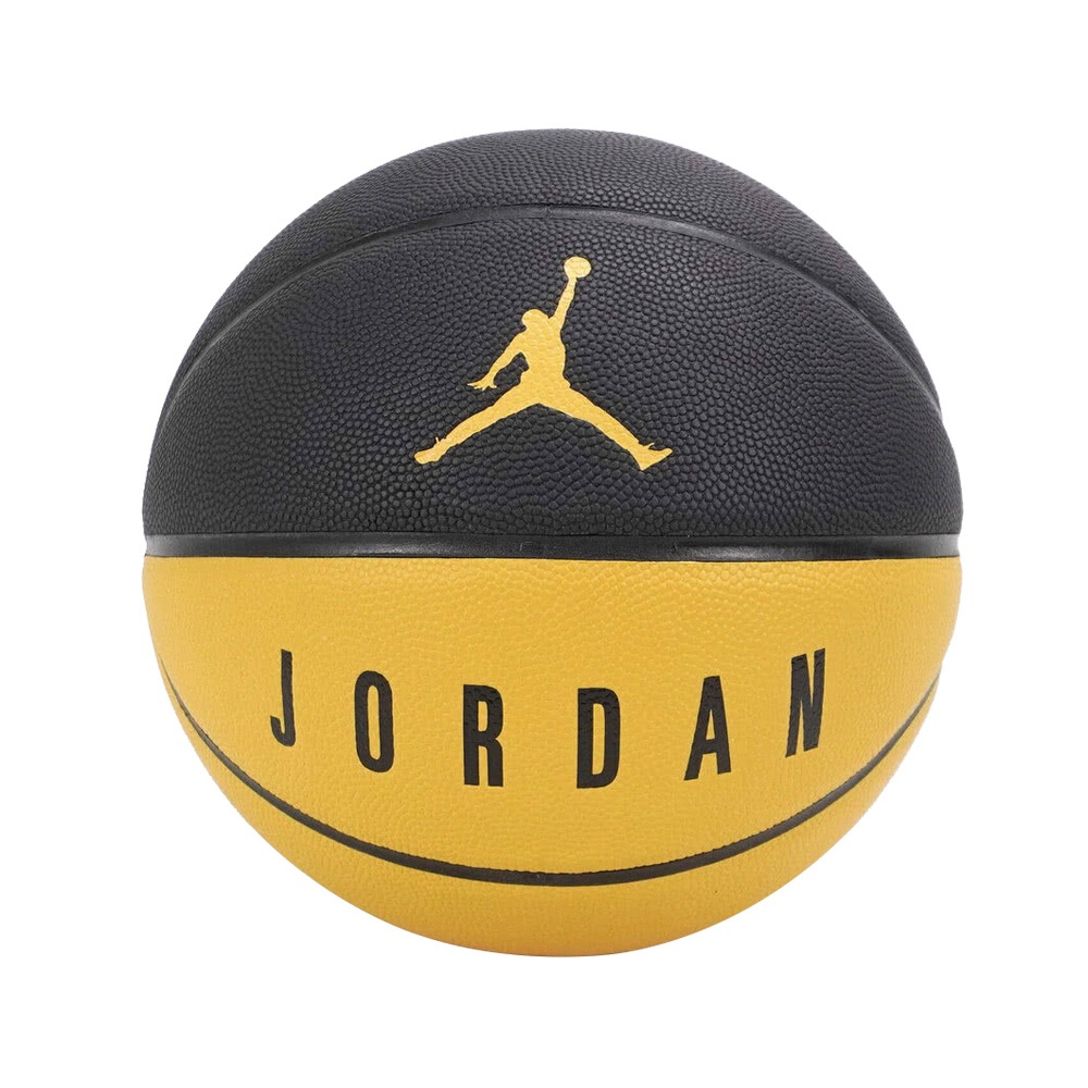 NIKE JORDAN ULTIMATE 8P 7號球 比賽 訓練 運動 標準籃球 深溝紋 抗汙 深琥珀 紅 黑綠 黑黃, 黑黃, large