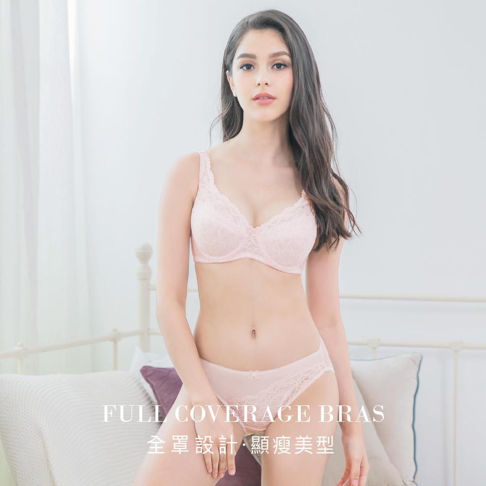 【Clany可蘭霓】舒活女人蕾絲包覆CD內衣(甜蜜粉 6671-31), , large