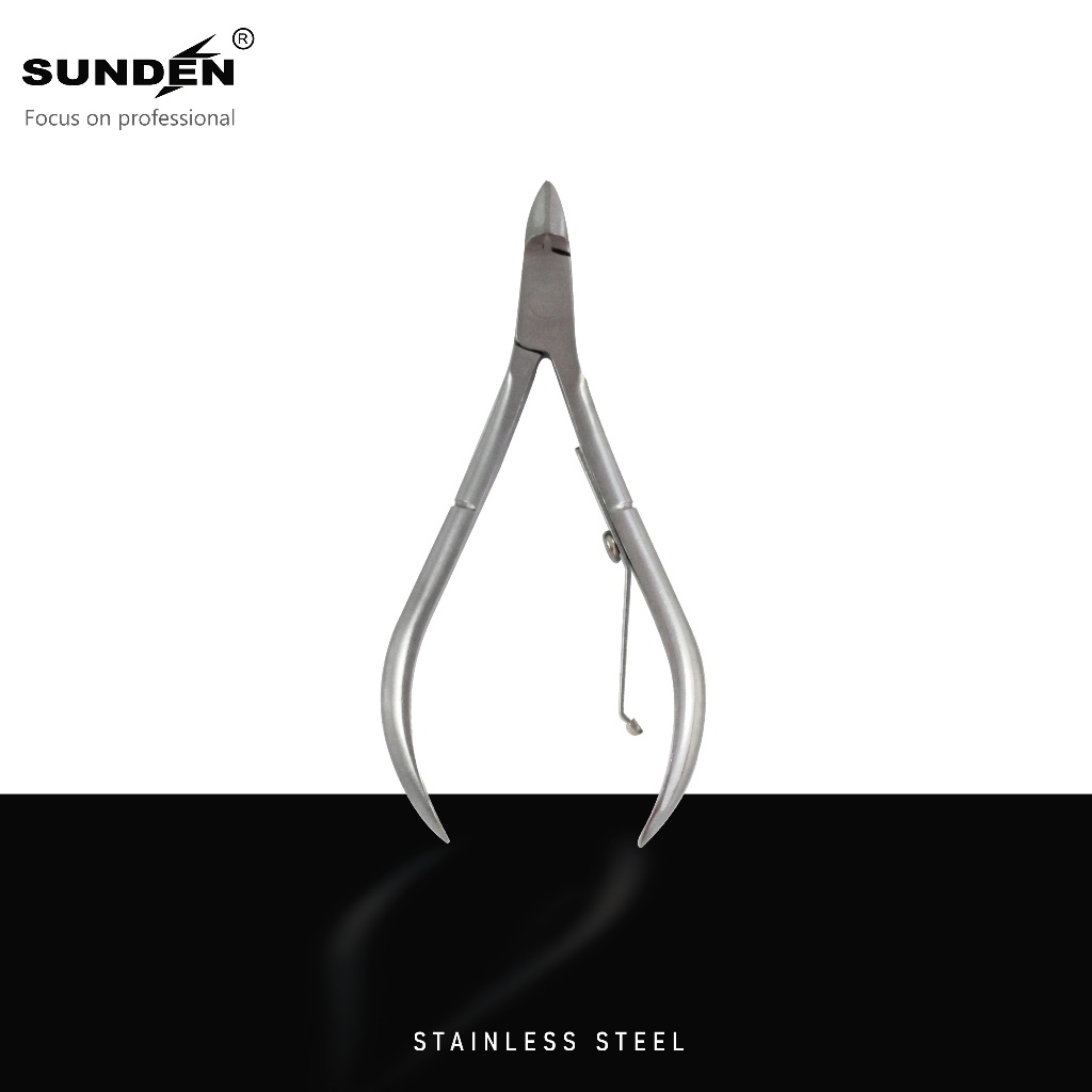 Professional Small Cuticle Nippers, Surgical-Grade Stainless Steel, French Handle, Single Spring, SUNDEN SD2802, , large