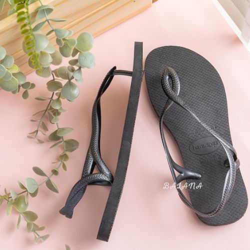 限時特價 [巴拉娜巴西人字拖專賣店]中壢實體店面 Havaianas哈瓦仕 夾腳涼鞋 LUNA  沙灘 海灘 海邊黑/玫瑰金/粉/藍色, , large