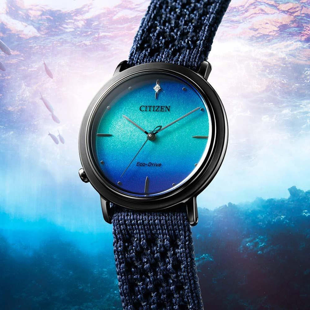 CITIZEN 星辰 L系列 廣告款 光動能女錶 套錶 EM1005-42L, , large