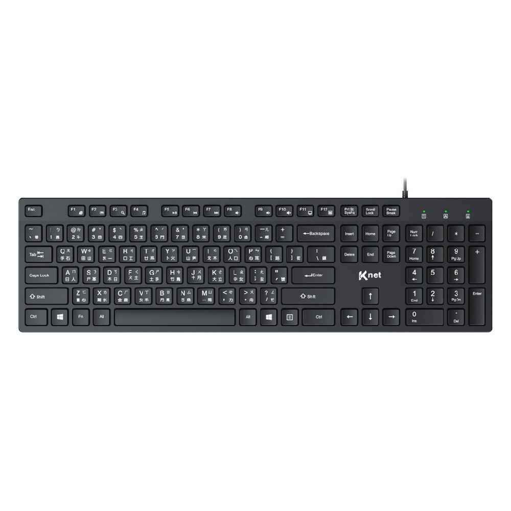 KTNET S750 KTKBS750 Membrane USB Wired Keyboard Ultra-Thin Silent Low Keycap Design (Black / Grey), , large
