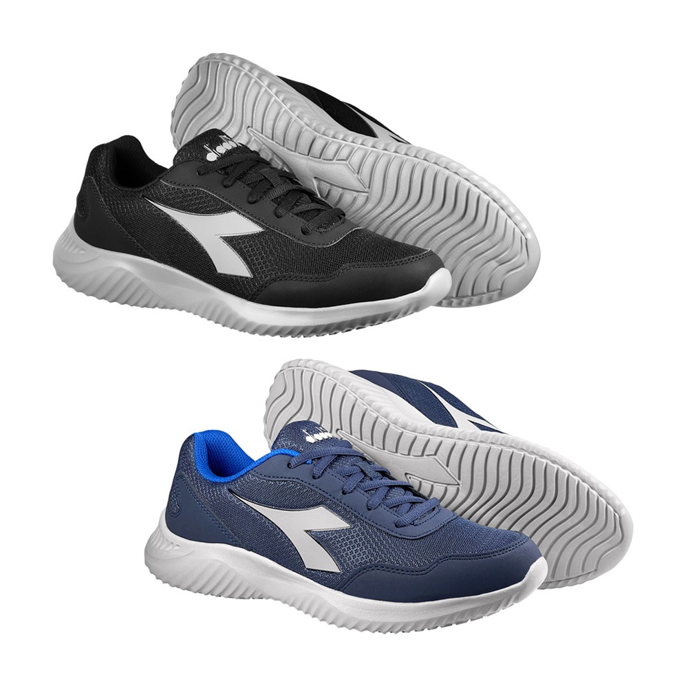 DIADORA迪亞多那 義大利進口 輕量運動慢跑鞋 男運動鞋 男鞋 EASY RUN 透氣 緩震 輕盈 防滑 黑 藍, , large