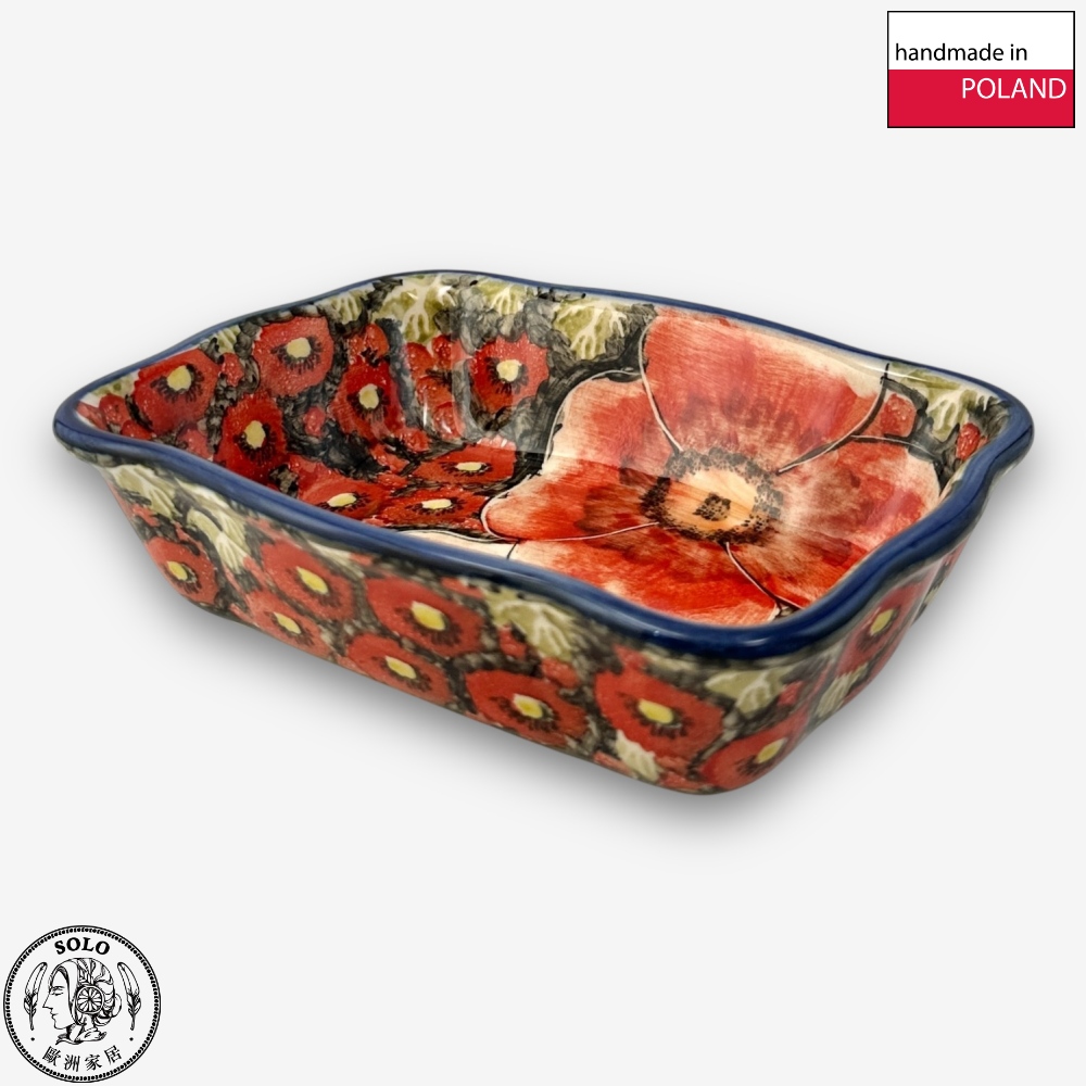 【SOLO歐洲家居】波蘭製 Cerraf 波蘭陶 18.5cm 造型烤盅 烤盤 赤霞花語系列, , large