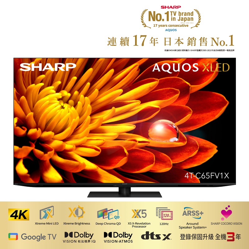 SHARP 4T-C65FV1X  Miniled Display, , large