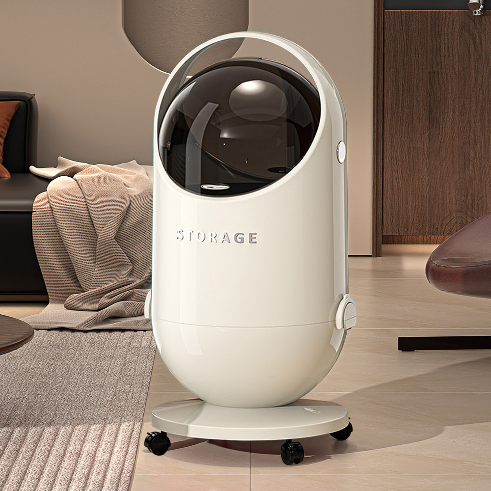 【AOTTO】輕奢免彎腰附輪雙開門垃圾桶-20L(CL-205), , large