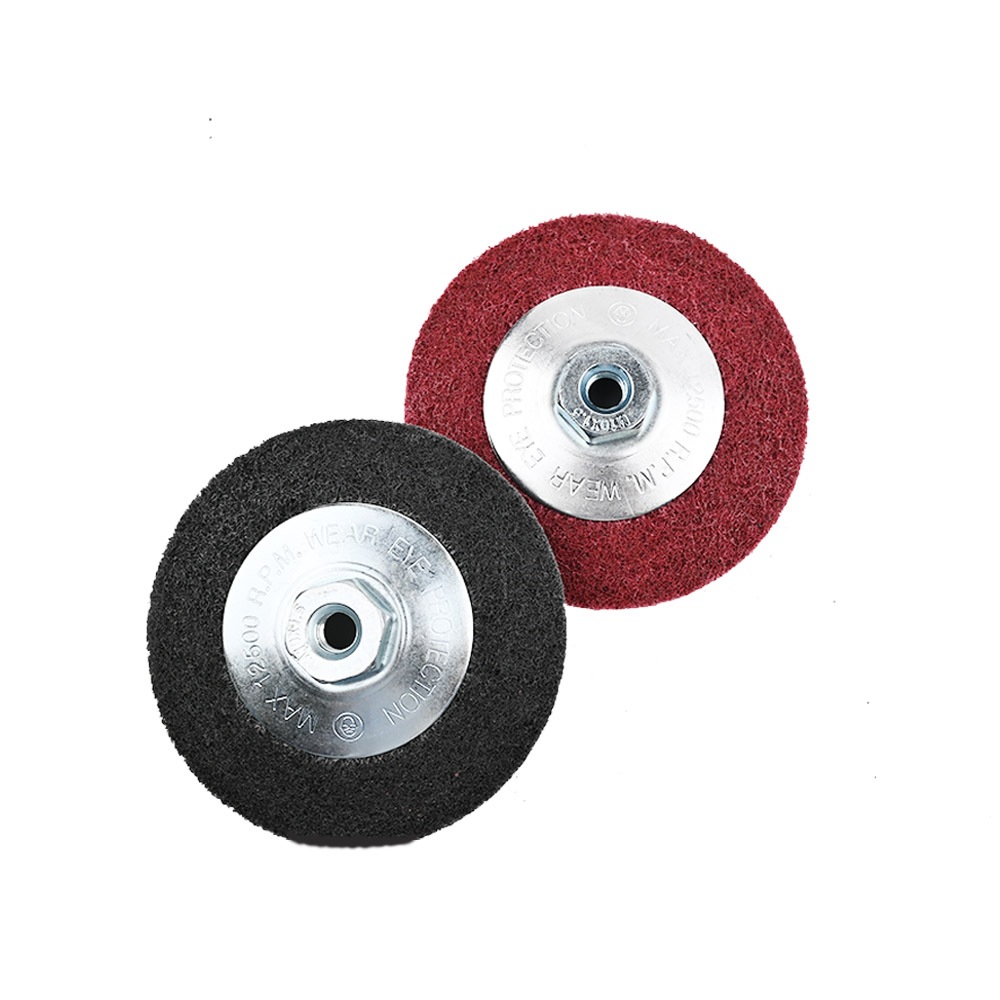 4"碟形不織布輪 碟灰 碟紅 手提砂輪機用 M10*1.5 鎖牙式碟型 #180 #240番 12P, , large