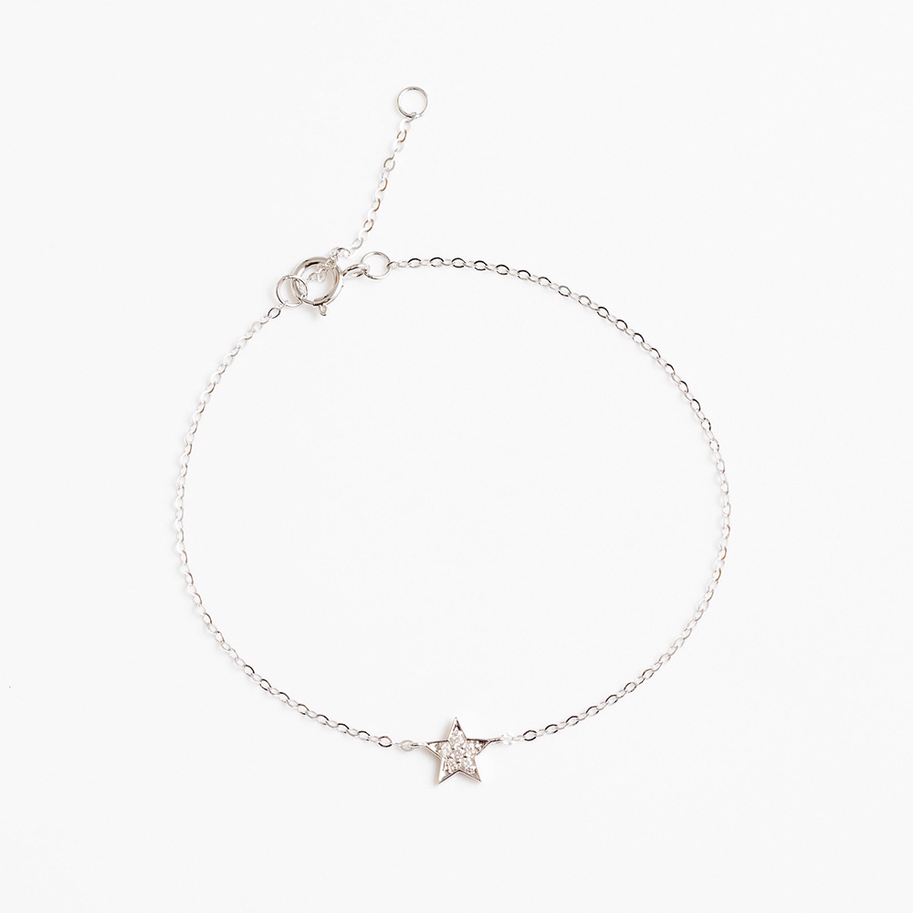 【真鑽手鍊】A'jane 18K白金 白金星願 鑽石手鍊 A052503-008, , large