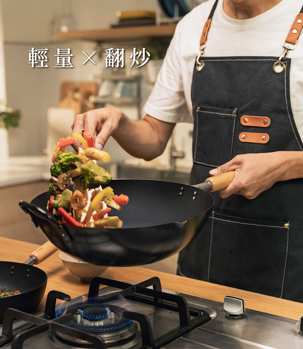 【日本TAKUMI】匠 岩紋鐵炒鍋/中華鐵鍋33公分(日本製/獨家聯名款), , large