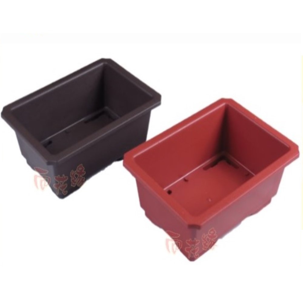 【向花緣】長方盆、方形淺盆 (深咖啡色) - 1尺4, , large